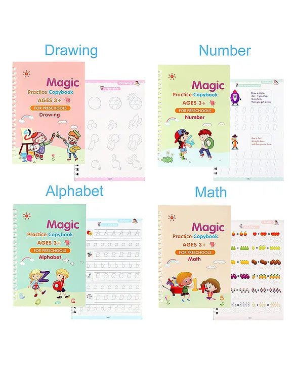 Buy 1 Get 1 Free - Sank Magic Practice 4 Books Pack + Pen + Refills @599 Only