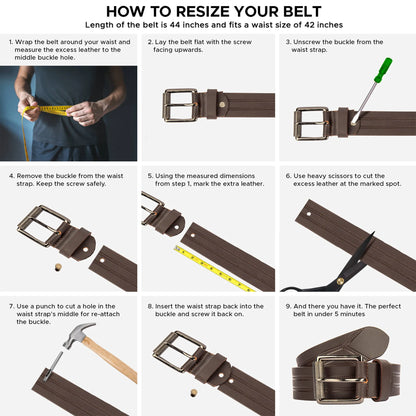 Buy 1 Get 1 FREE – Premium Leather Belts [Black+Brown] @549 Only